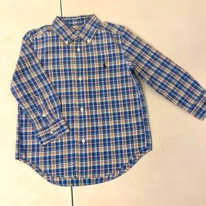 Plaid Cotton Poplin Shirt- Blue/Red Multi